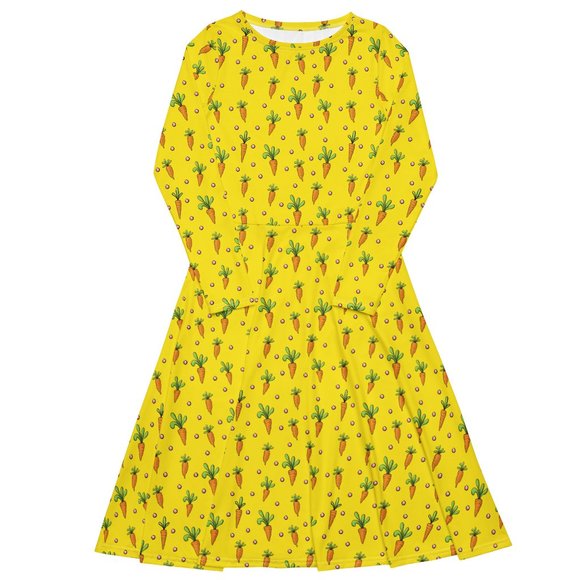 Carrot Easter Pin Up Long Sleeve Dress